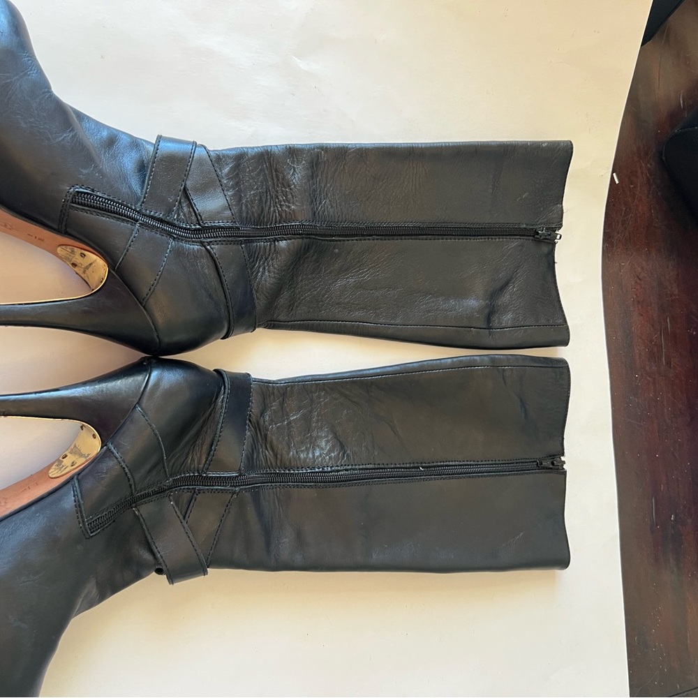 Shane & Shawn Boardroom Rockstars biker heeled  black boots size 8 - Picture 8 of 11